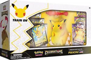 Luchy Store קלפי פוקימון קלפי פוקימון חגיגת 25 שנה מארז בובת פיקאצו Pokémon TCG: Celebrations Collection Box Pikachu VMAX